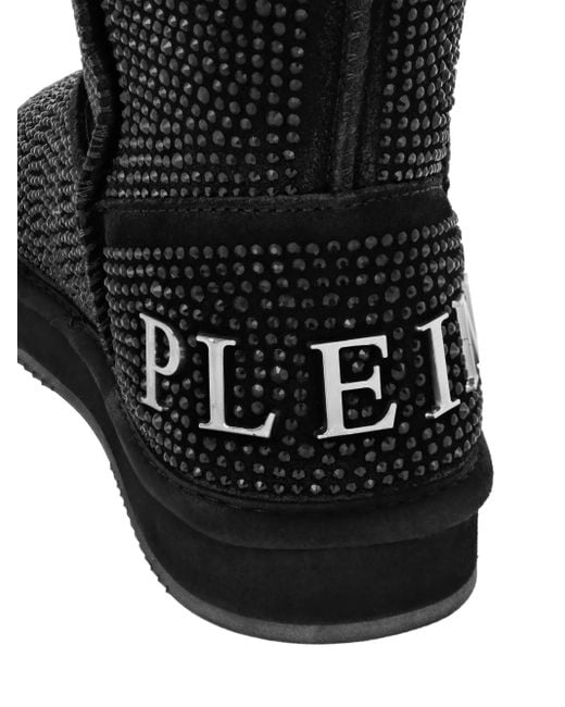 Philipp Plein Black Crystal-Embellished Boots