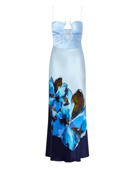 Rebecca Vallance Blue Cyran Midikleid