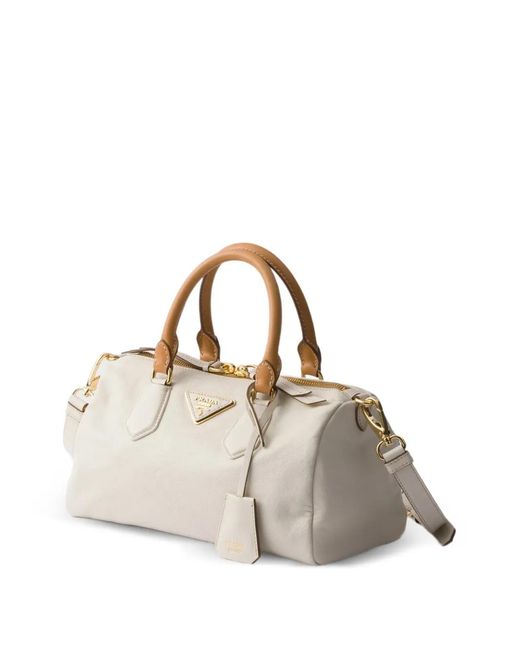 Prada Natural Small Leather Top-Handle Bag
