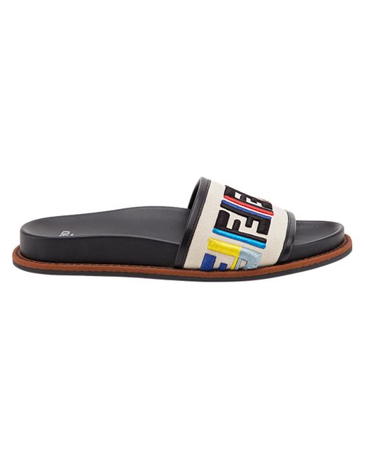 Fun fendi sales logo slide sandal