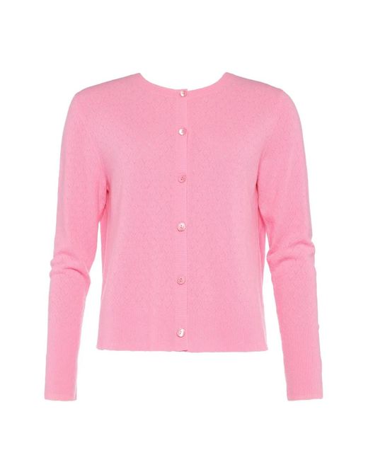 Eres Pink Sucrerie Pointelle-Knit Cardigan