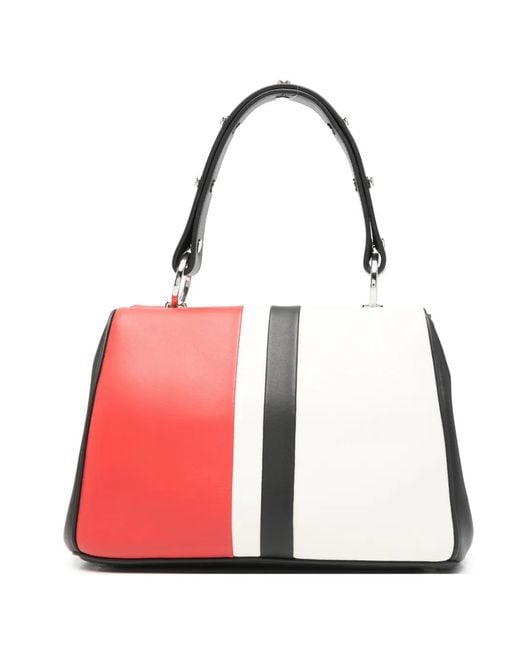 Prada Red Studded-Detail Tote Bag