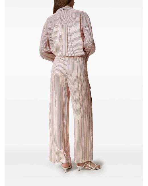 Twinset White Satin Trousers