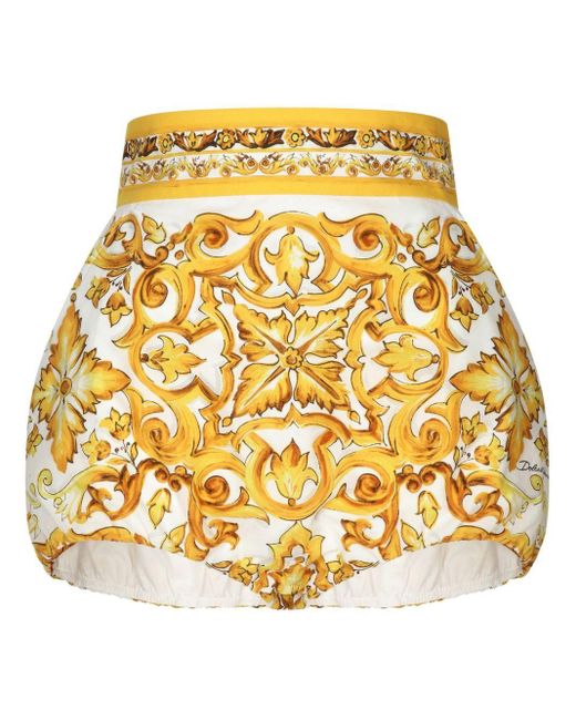 Dolce & Gabbana Metallic Majolica print shorts