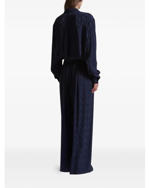 Alberta Ferretti Blue Silk Shirt