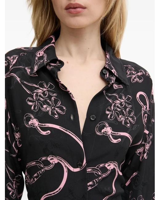 Moschino Black Floral-Print Shirt