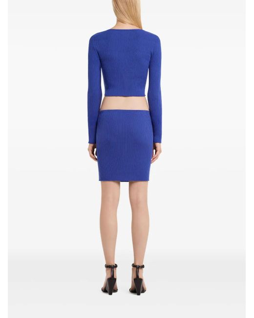 Courreges リブ ミニスカート Blue