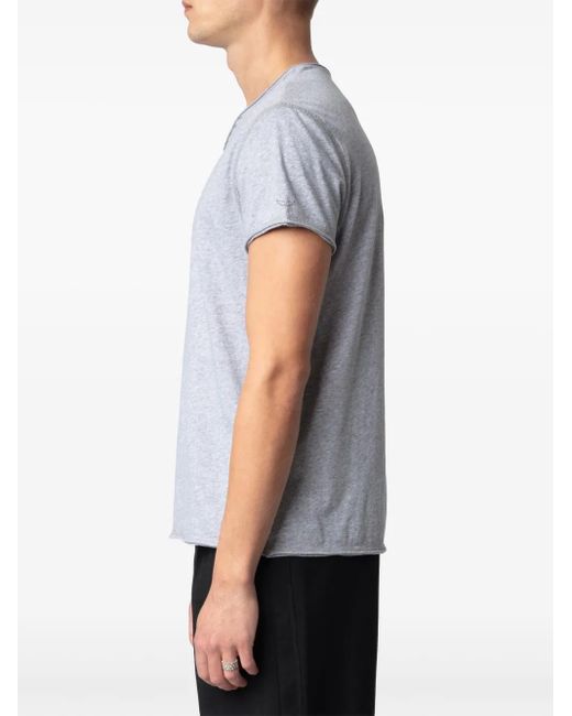 Zadig & Voltaire T-Shirt Mit Henley-Kragen in Gray für Herren