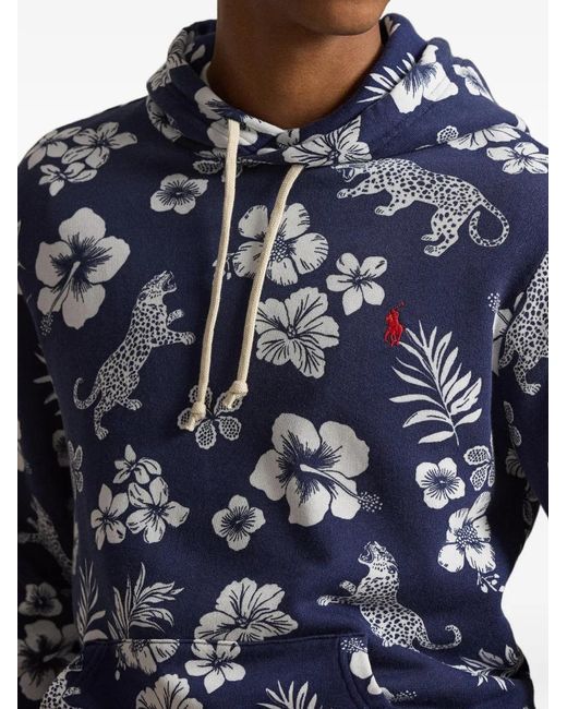 Polo Ralph Lauren Blue Tropical Logo Hoodie for men