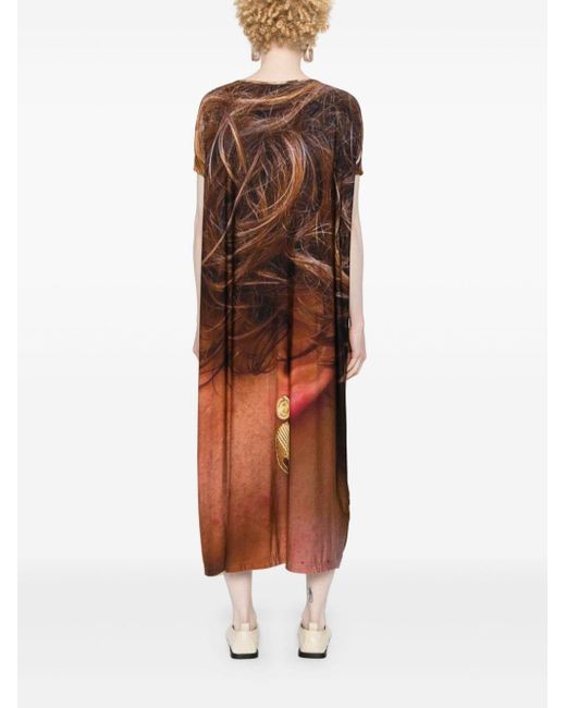 Robe Rochie à imprimé graphique BARBARA BOLOGNA en coloris Brown