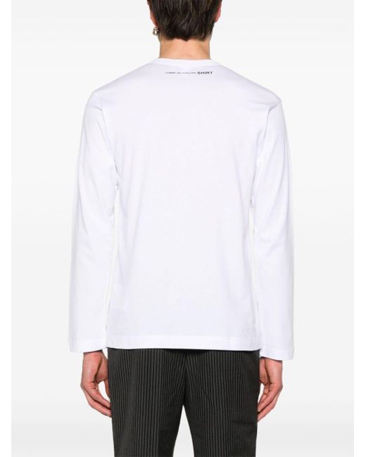 Comme des Garçons White Logo-print Cotton T-shirt for men