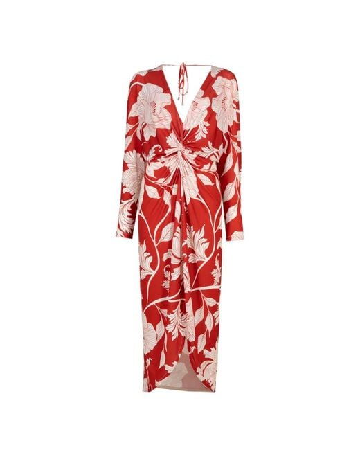 ANDRES OTALORA Red Nuestro Presente Midi Dress