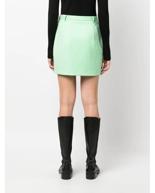 Patrizia Pepe Green Belted Straight Mini Skirt