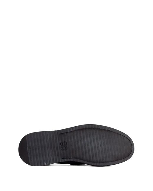 Green George Black Penny-Bar Leather Loafers for men