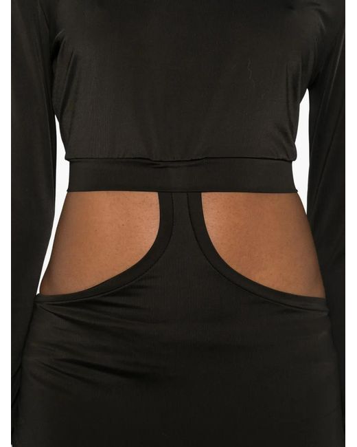 MITILIANE COUTURE Black Cut-Out Zip-Fastening Midi Dress