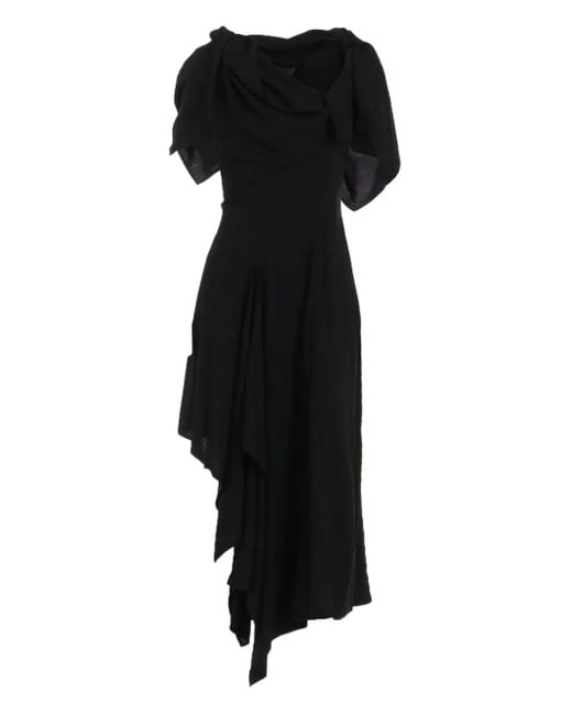 Lace-up dress Yohji Yamamoto de color Black