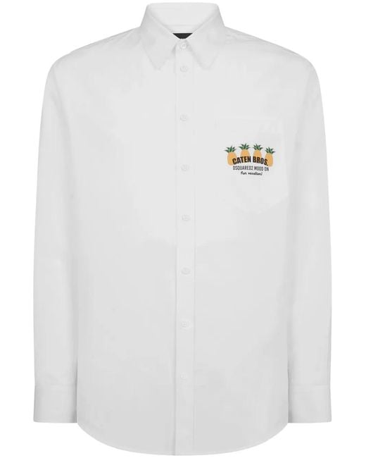 DSquared² Overhemd Met Logoprint in het White voor heren