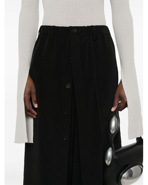 Pantalones anchos estilo capri Yohji Yamamoto de color Black