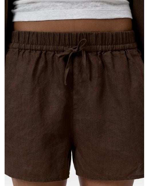 Closed Brown Drawstring Elasticated Shorts