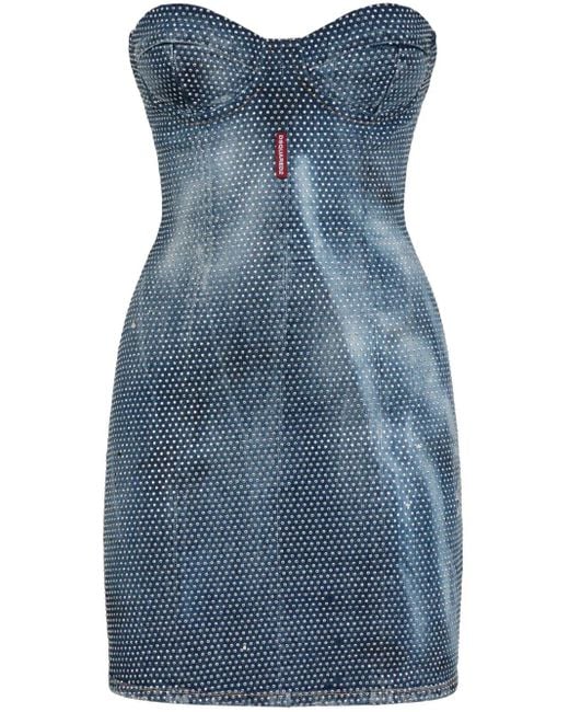 DSquared² Blue Verziertes Minikleid