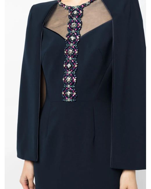 Jenny Packham Midi-Jurk Verfraaid Met Kristallen in het Blue