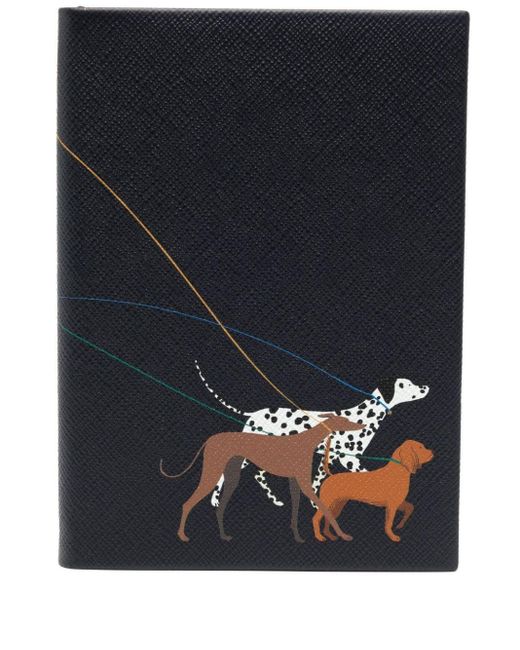 Quaderno Dogs Soho (20cm x 14.5cm) di Smythson in Black