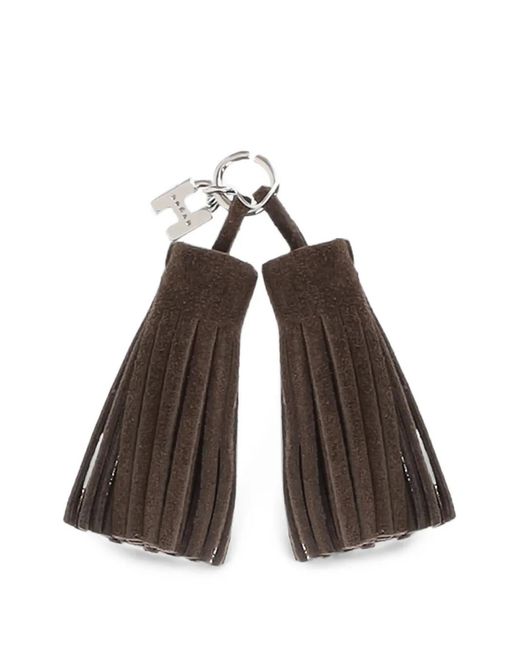 Hogan Brown Woven Tie Tassels