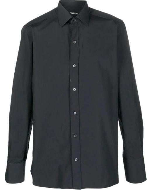 Tom Ford Long Cotton Shirt Black for men
