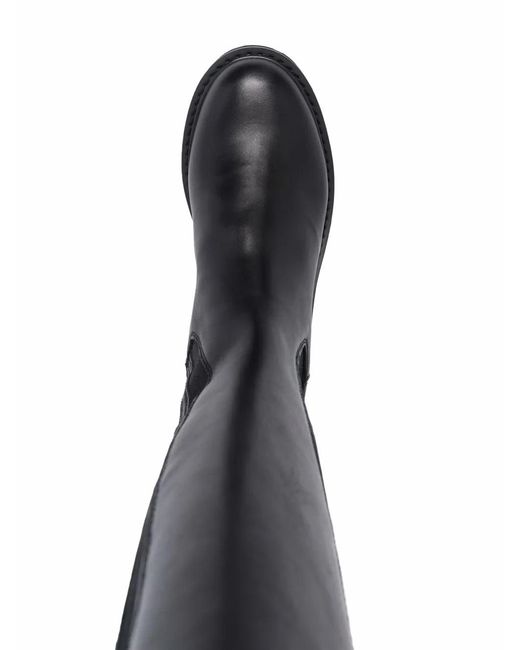 Cult Black Chunky Leather Knee-Length Boots