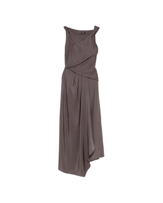 ELEH Brown Draped Dress