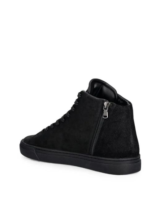 Crime London Black High-Top Side-Zip Sneakers for men