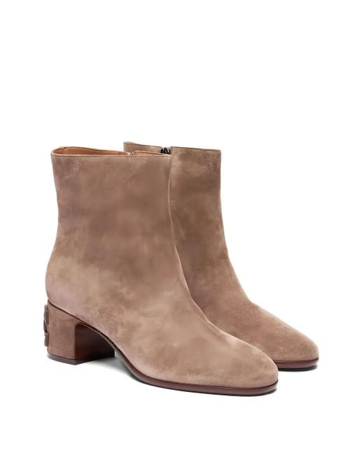 Casadei Brown 50Mm Muni Block-Heel Suede Boots