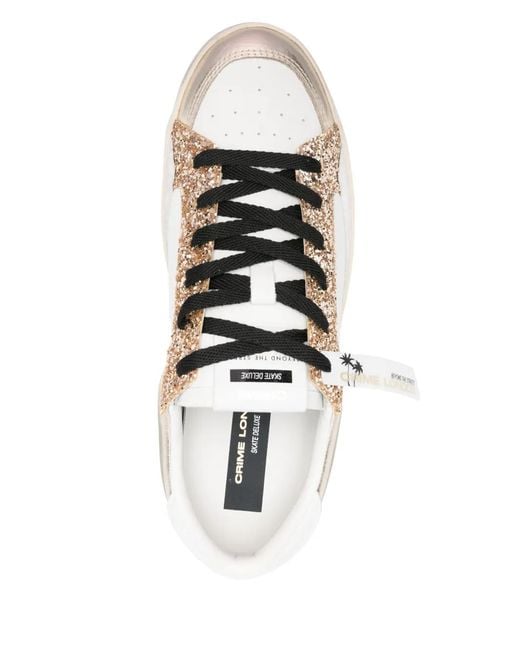 Crime London White Sk8 Deluxe Sneakers