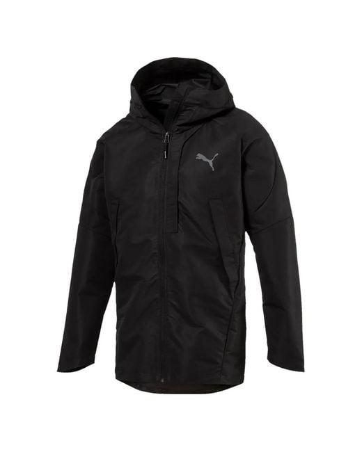 PUMA Black Hooded Raincoat for men