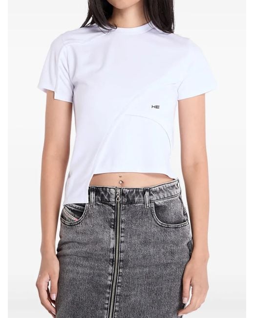 HELIOT EMIL White Cropped T-Shirt