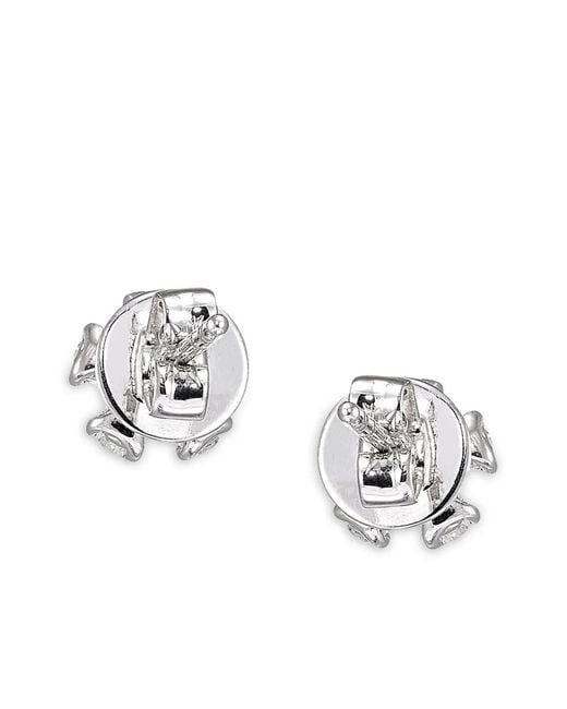Anabela Chan White 14K And Rhodium Vermeil Mini Marguerite Diamond Earrings