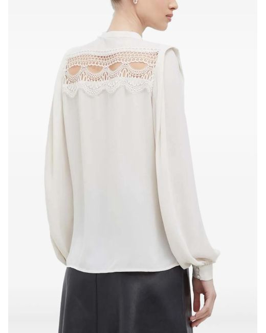 Bruuns Bazaar White Lace-Detail Blouse