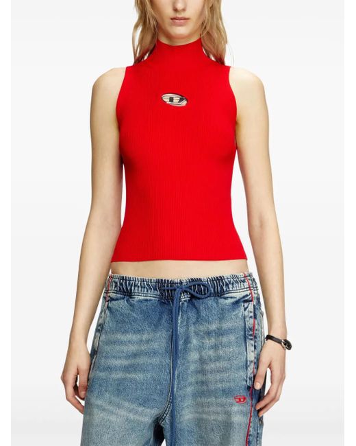 DIESEL Red Viscose Blend Stylish T-Shirt