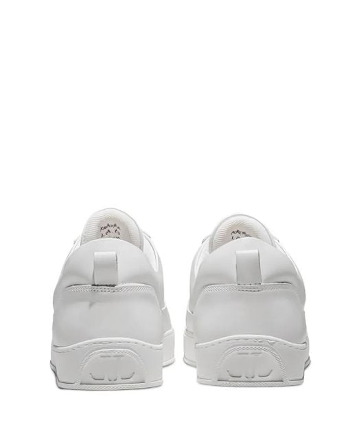 Leandro Lopes White Lace-Up Low-Top Sneakers