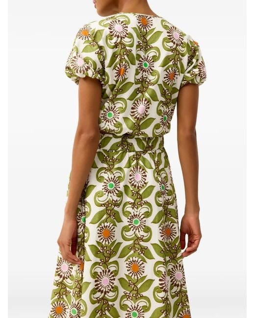 Marie Oliver Metallic Jaylen Floral-Print Cropped Top