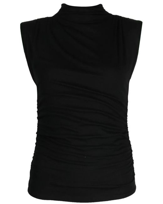 Top Lossa drapeado Veronica Beard de color Black