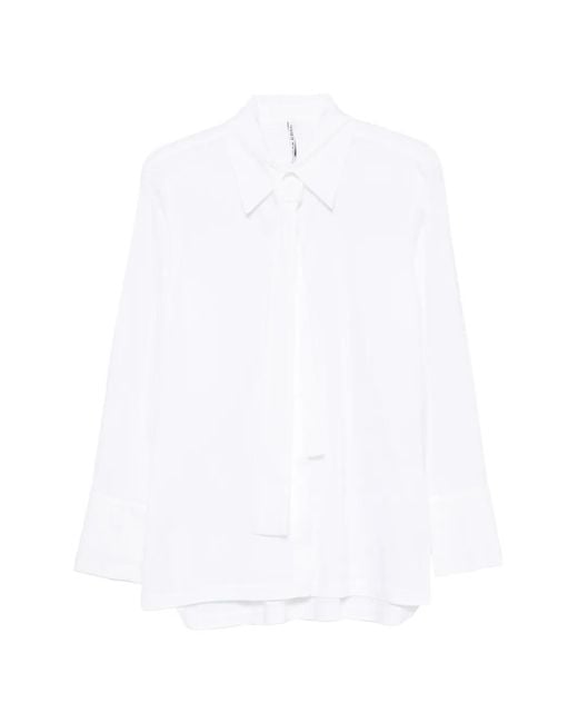 Liviana Conti White Tie-Detail Long-Sleeve Shirt