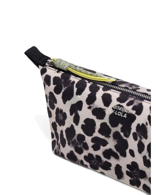 Bimba Y Lola レオパード コスメポーチ White
