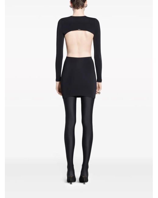 Balenciaga Blue Cut-Out Long-Sleeved Minidress