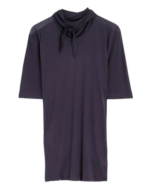 Lemaire Blue Schwarzes Foulard Top Damen Hemd