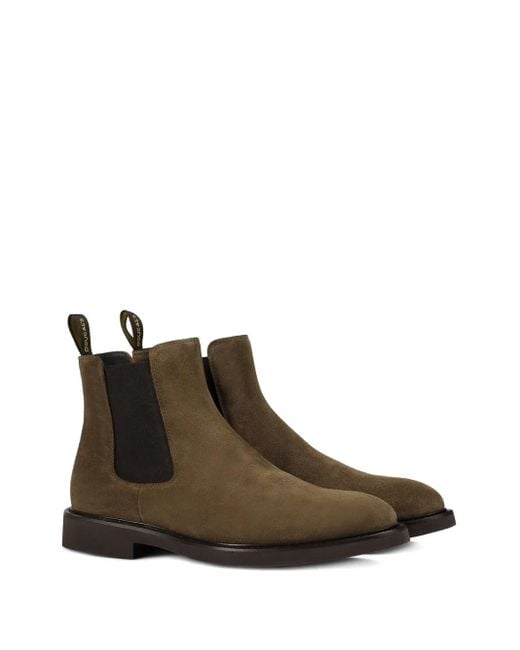 Doucal's Brown Suede Elastic-Sided Boots for men