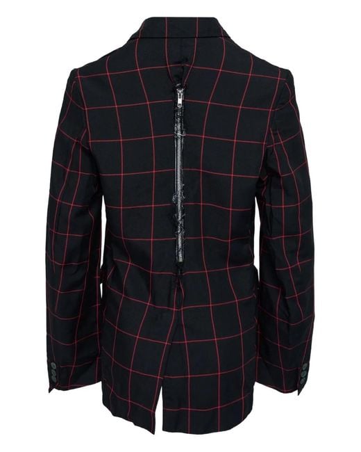 COMME DES GARÇON BLACK Blue Check-Pattern Blazer