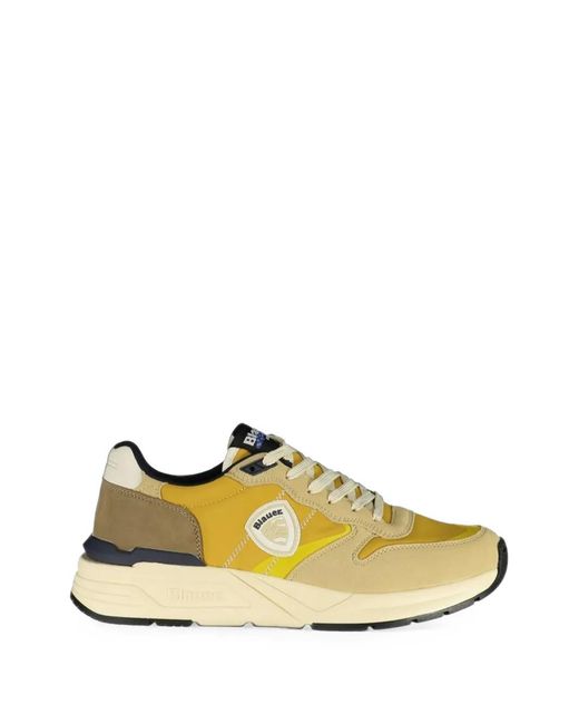Blauer Metallic Lace-Up Panelled Sneakers for men