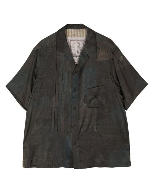Ziggy Chen Black Abstract-print Short-sleeve Shirt for men