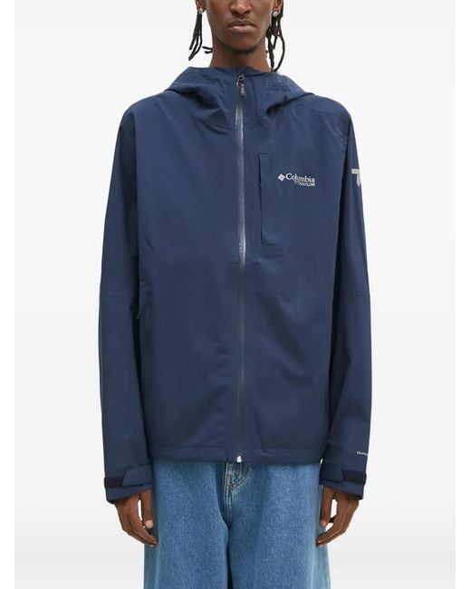 Columbia Blue Hooded Zip-Front Jacket for men